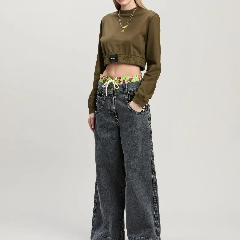 PALM ANGELS Logo patch Distressed Cropped Sweatshirt-3