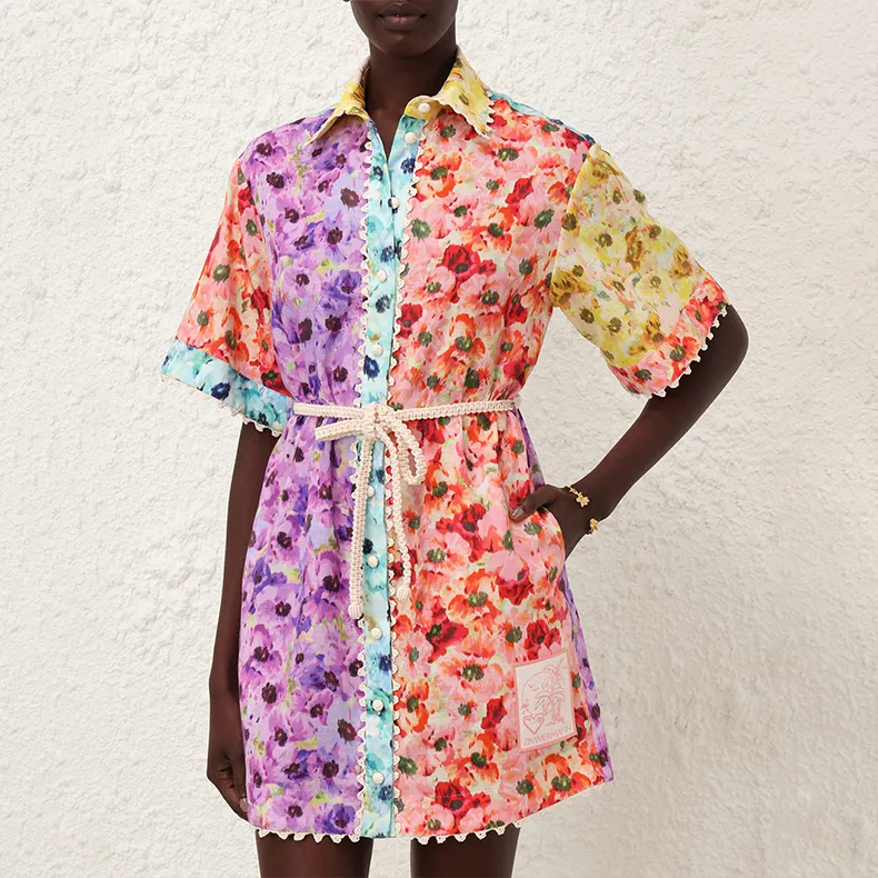 Zimmermann Lightburst Trimmed Shirt Dress-4