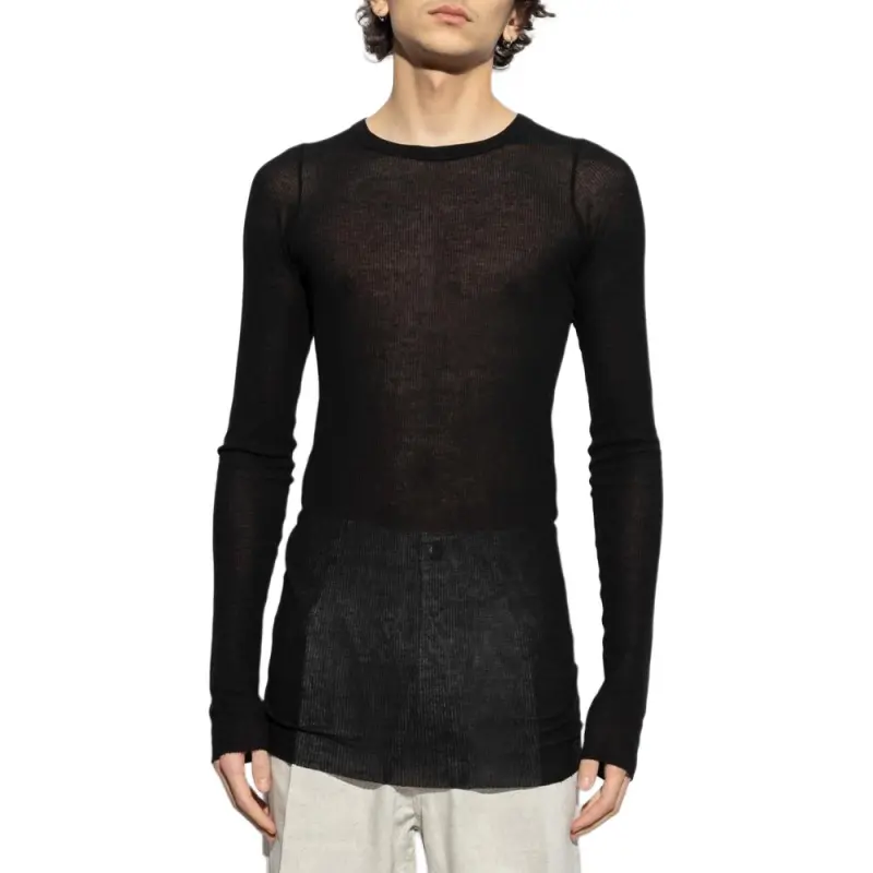 RICK OWENS Long Sleeved Ribbed T Shirt-2