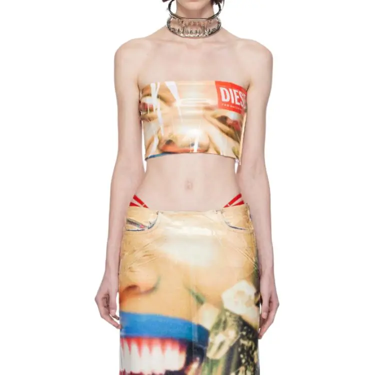 DIESEL Strapless Top Women's Beige-2