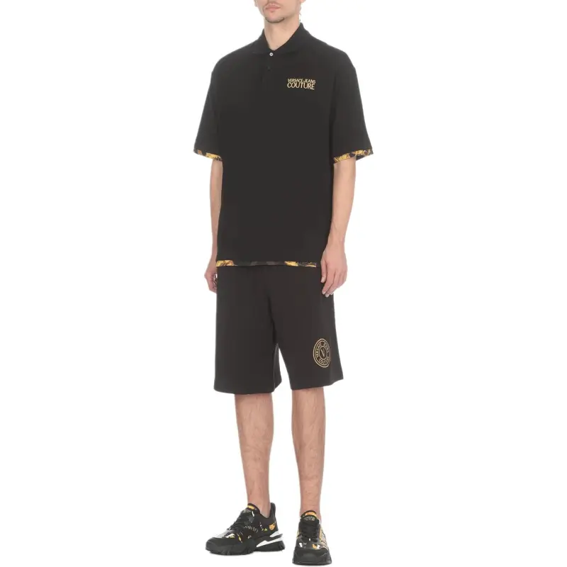 VERSACE JEANS COUTURE Logo Embroidered Short Sleeved Polo Shirt-3