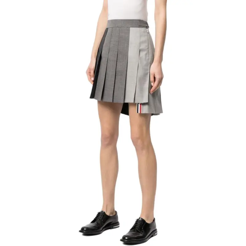 THOM BROWNE Rwb Striped Pleated Mini Skirt-3