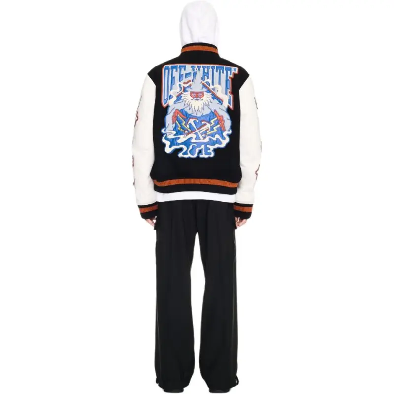 OFF WHITE Patchwork Varsity Jacket-2