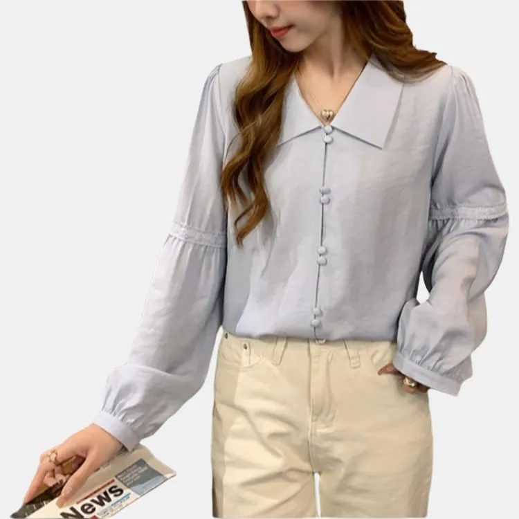 Tonlion Shirt Women's Dusty Blue-3
