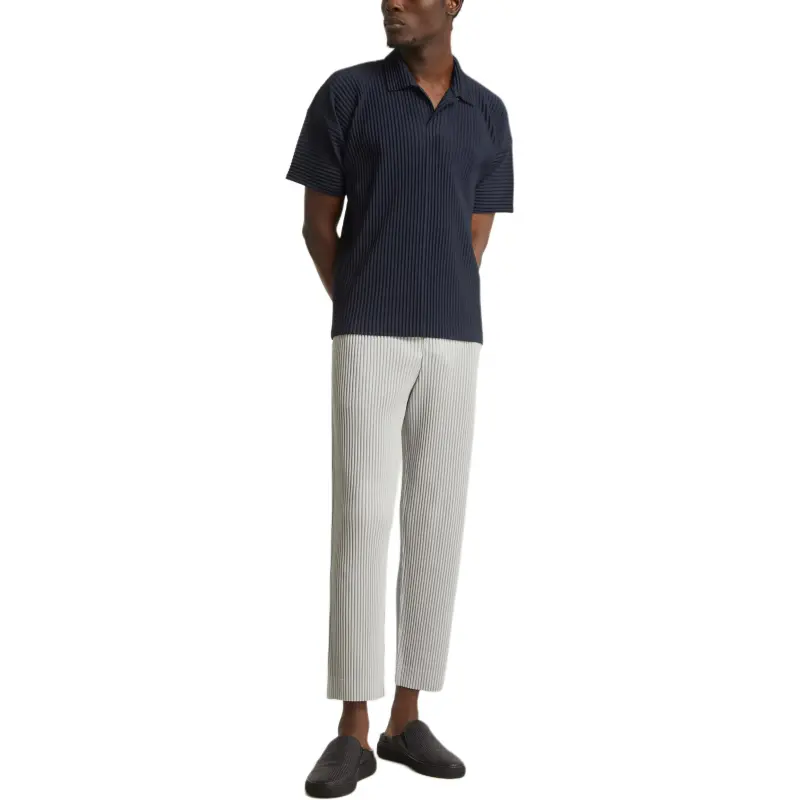 Homme Plissé Issey Miyake Pleated Short Sleeved Polo Shirt-1