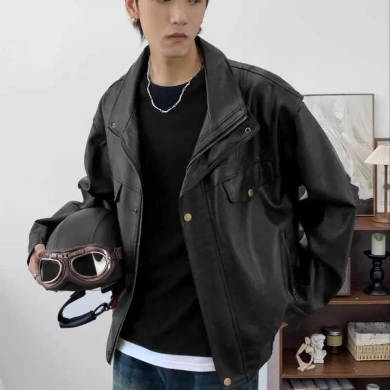 HLPT Leather Jacket Unisex Black-4