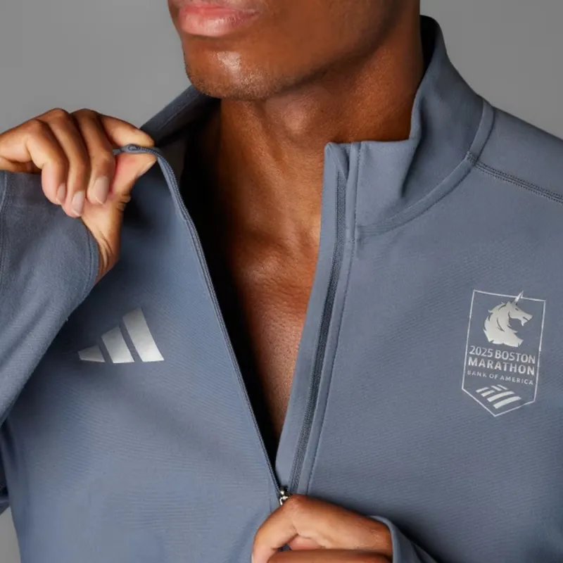 Adidas Free Shipping With AdiClub Boston Marathon® 2025 Own The Run 1/4 Zip Tee-3