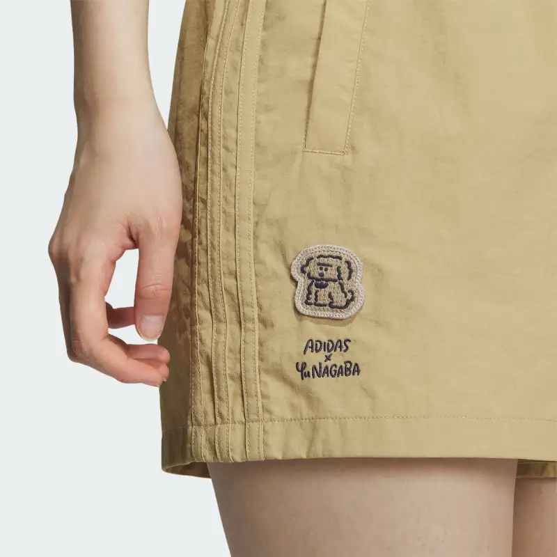 Adidas Originals x ZHANGCHANGXIONG LIANMINGKUAN NAGABA SPORTSWEAR SS23 Casual Shorts Women's Khaki-5