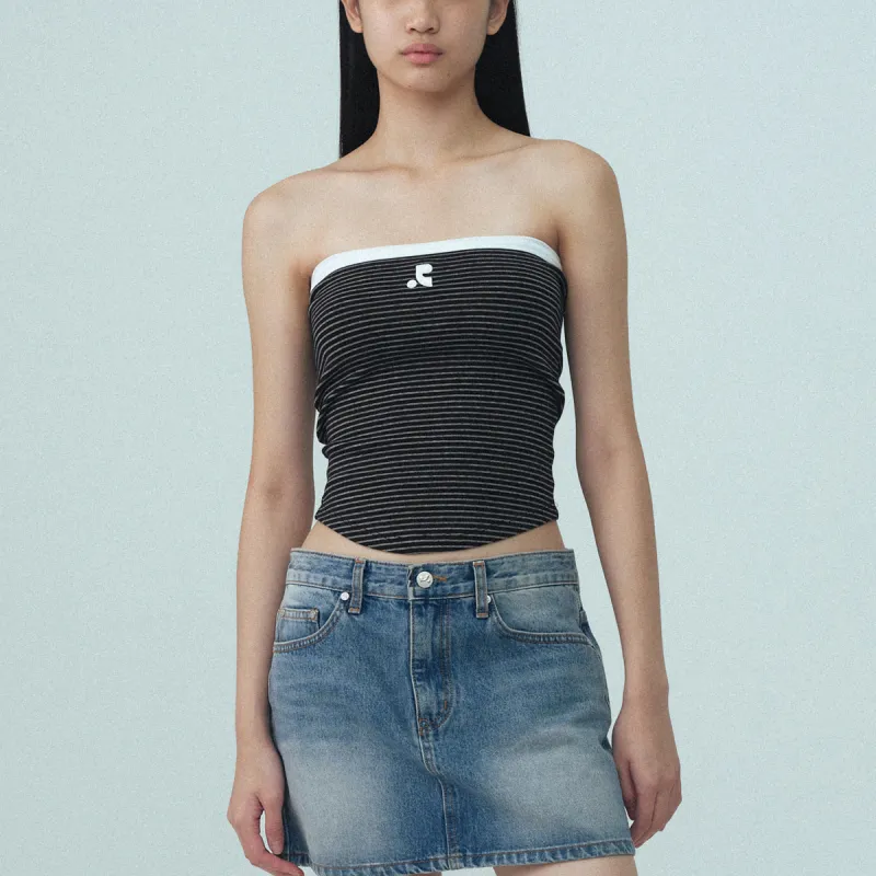Rest&Recreation SS25 STRIPE TUBE TOP Strapless Top Women's Black-5