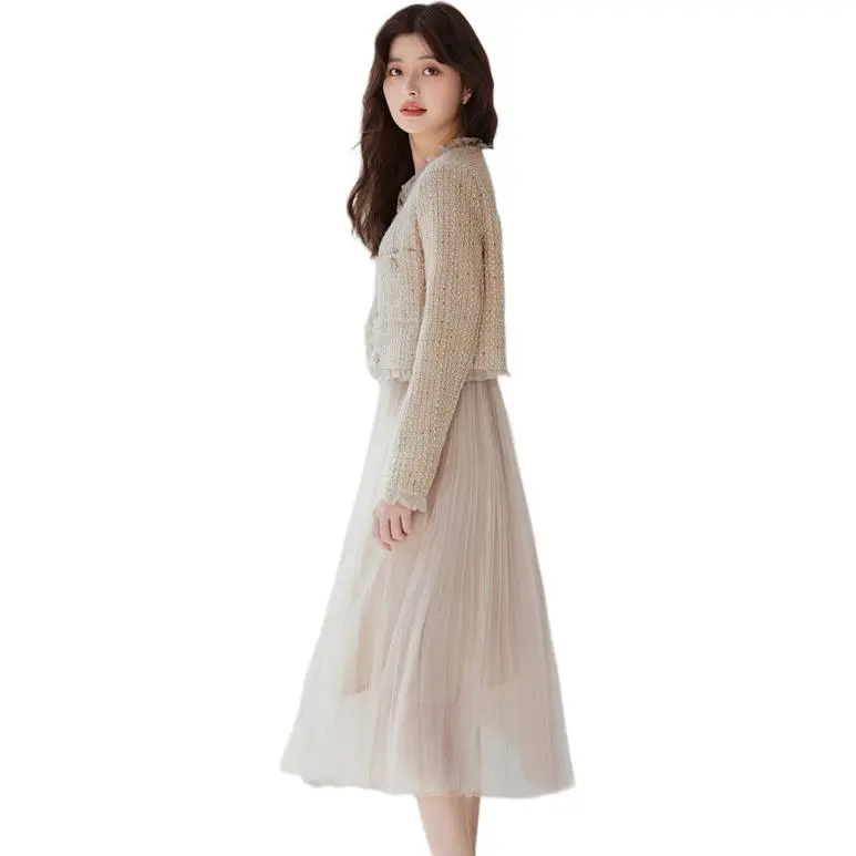 Emodues Skirt Set Women's Apricot-4
