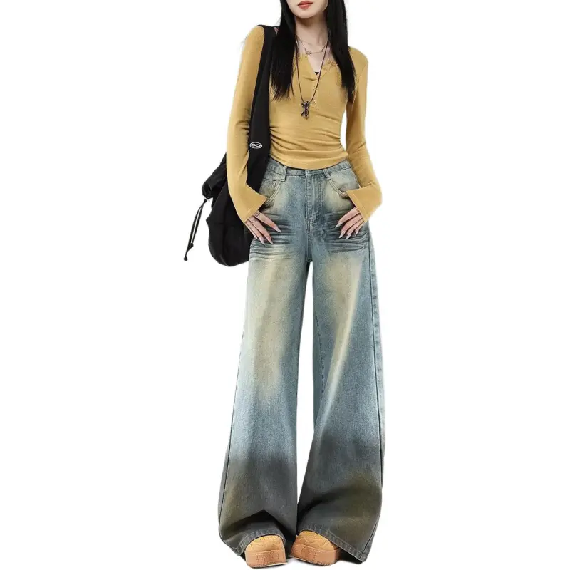 Concubine Zhu Jeans Unisex Vintage Blue-2