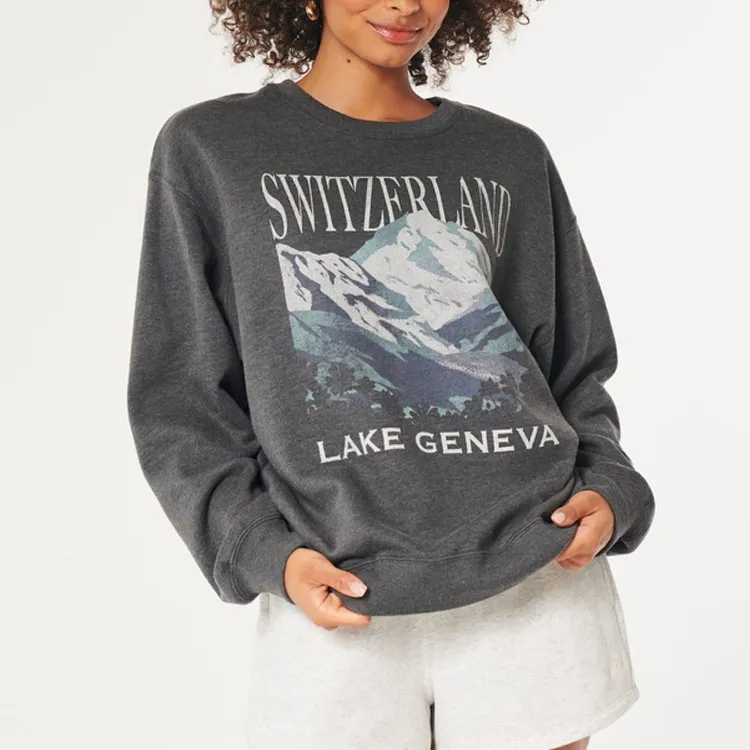 Hollister Sweatshirts Women's Dark Heather Gray-1