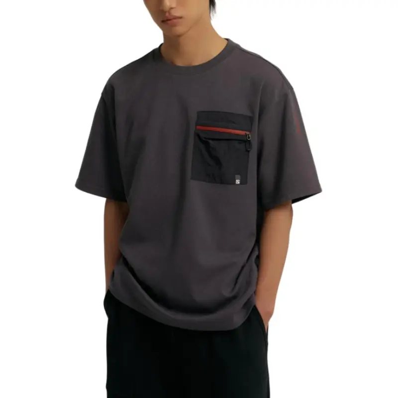 SALOMON UNI T Shirt Unisex Dark Charcoal-3