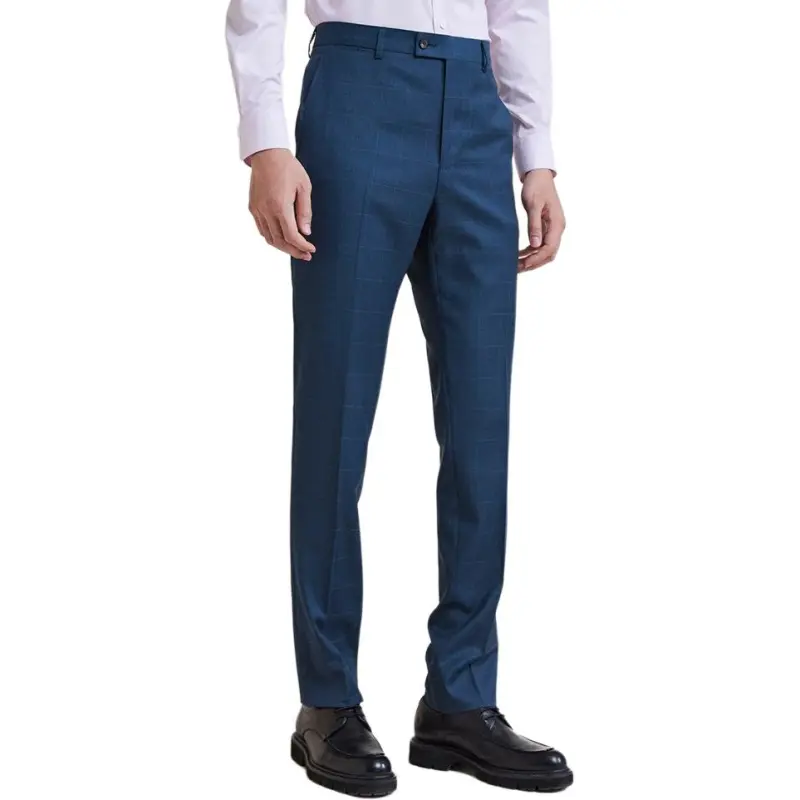 SAINT ANGELO Suit Trouser Men's Blue Green Plaid-1