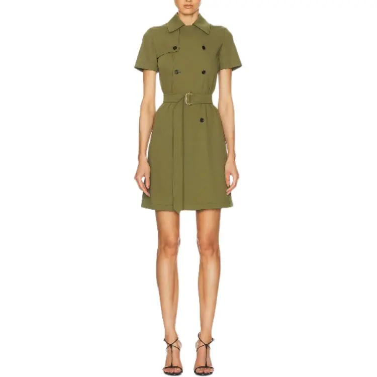 Burberry Double Breasted Belted Dress 'Kelp'-3