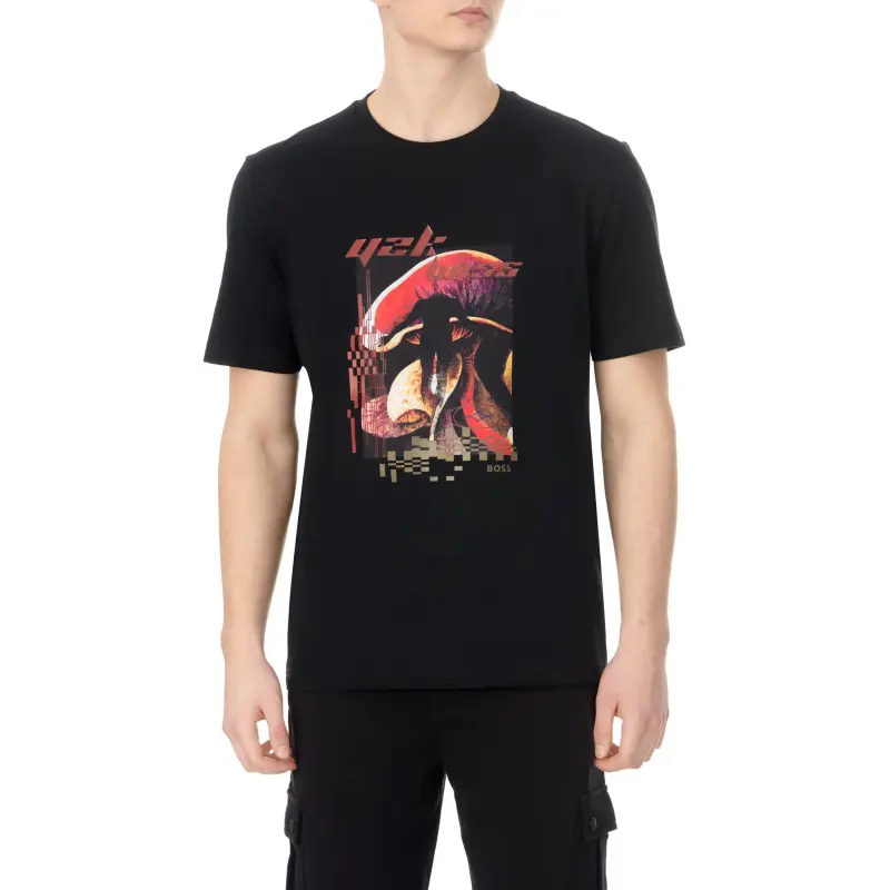 HUGO BOSS Logo print Cotton T shirt-6
