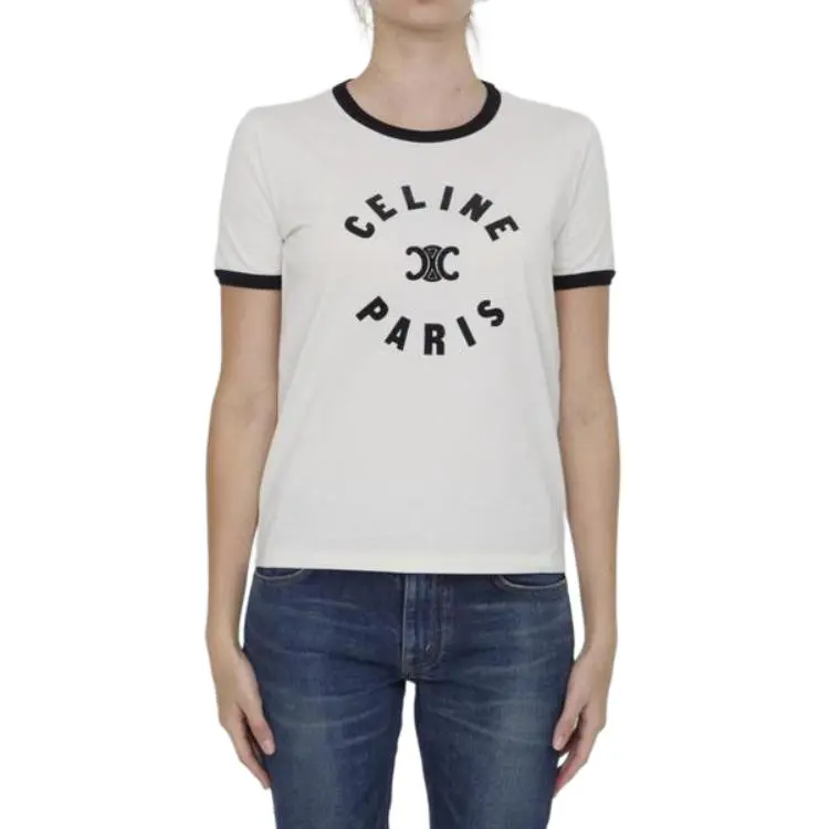 CELINE Triomphe T shirt In Cotton Jersey-2
