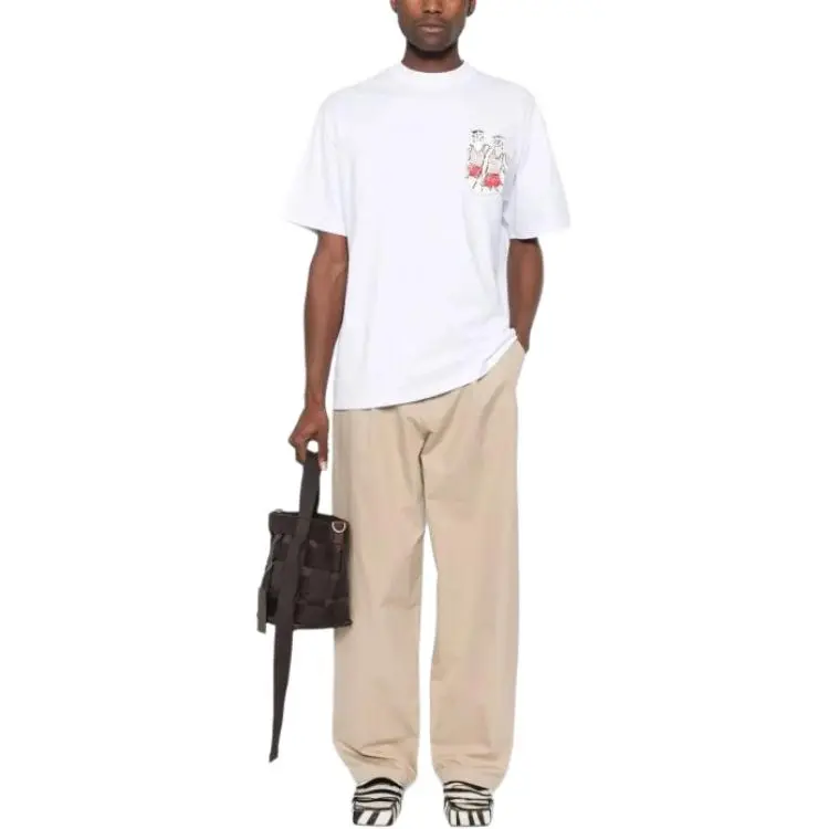 MSGM Patch Detailed Crewneck T Shirt-2