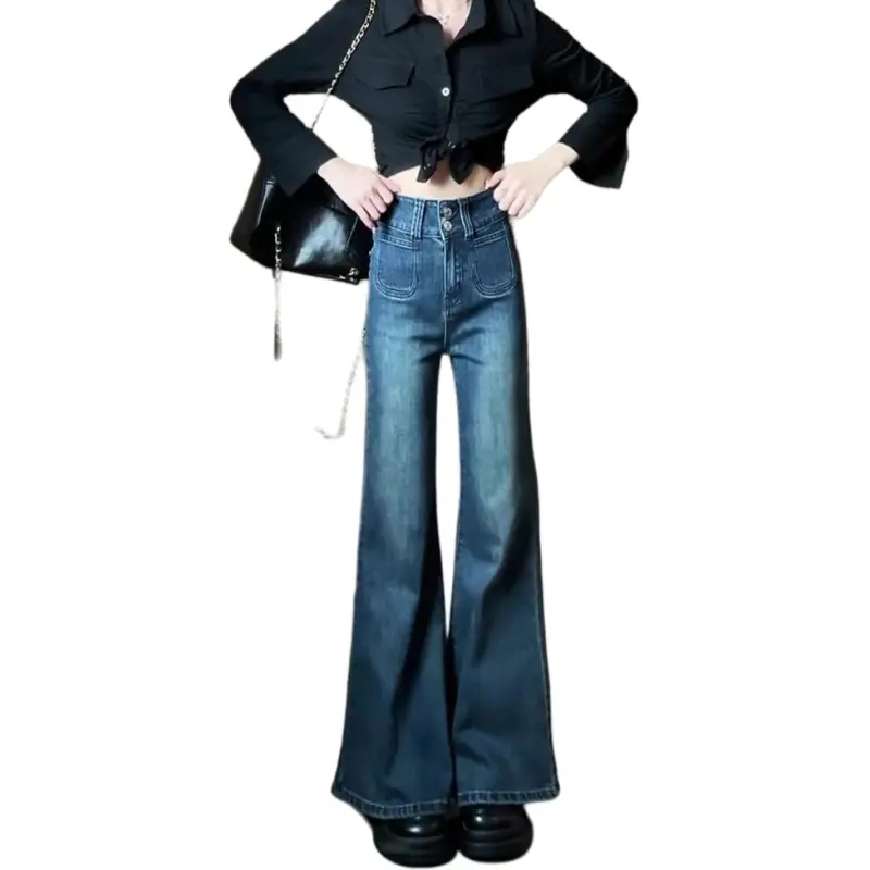 MEIQIER Jeans Women's Dark Blue-3