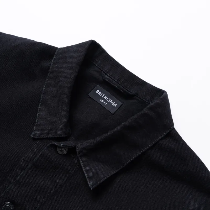 Balenciaga Denim Jacket Regular Fit Men's Black-8