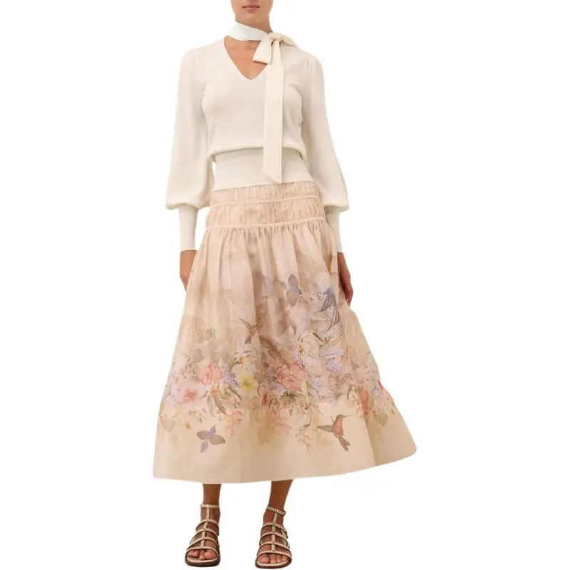 Zimmermann Illuminate Midi Skirt-1
