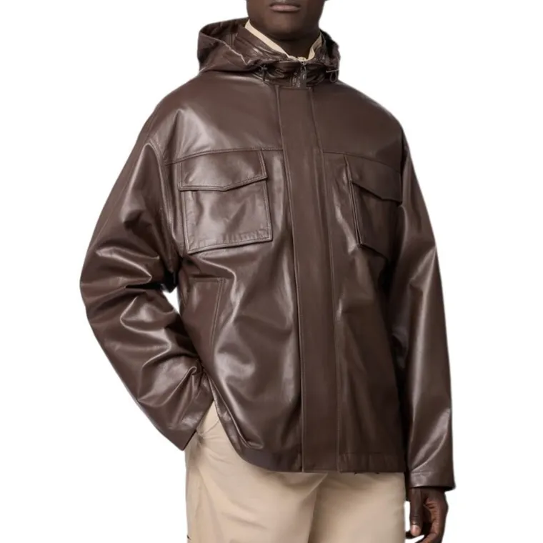 TOD'S SS25 Leather Jacket Men's Brown-1