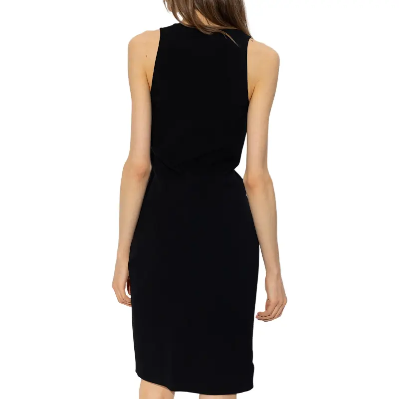 MOSCHINO Heart Shaped Button Sleeveless Midi Dress-4