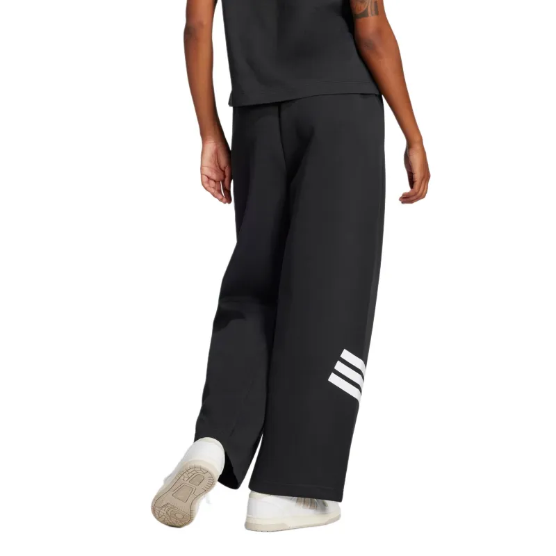 Adidas Women's Future Icons 3 Stripes Open Hem Tracksuit Bottoms Black-2