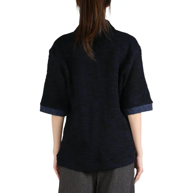 COMMUNS Textured Knit Polo Shirt-1