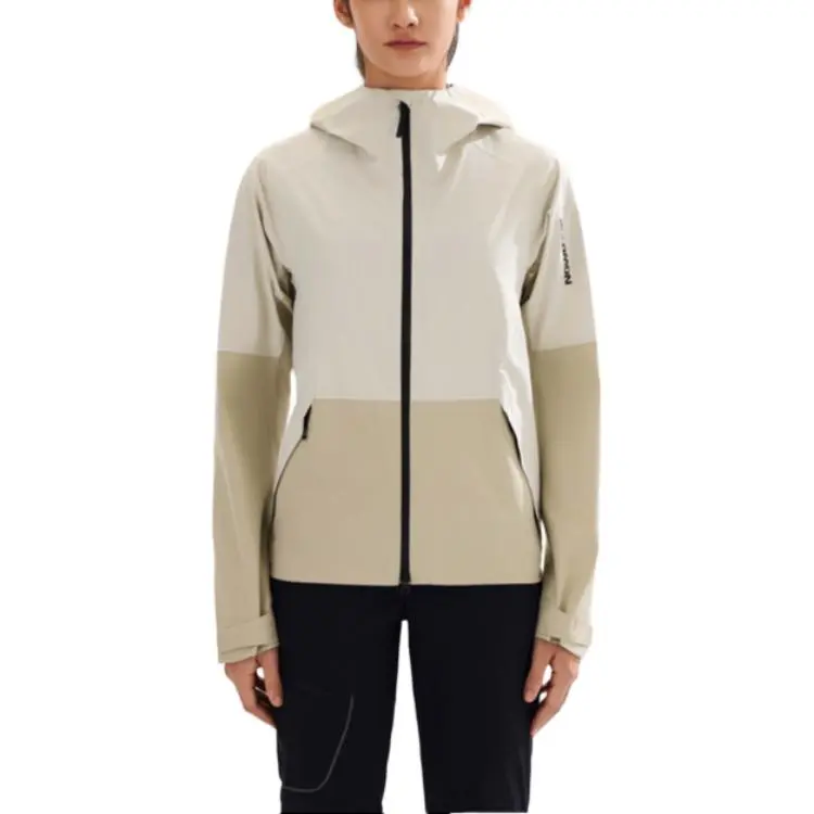 SALOMON OUTERPATH Hiking Waterproof And Breathable Windbreaker Jacket Women's Black Pepper White-2