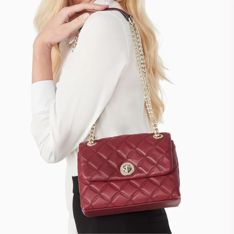 Kate Spade Natalia Cow Leather Crossbody Bag, Shoulder Bag Small Size Women's Blackberry-4