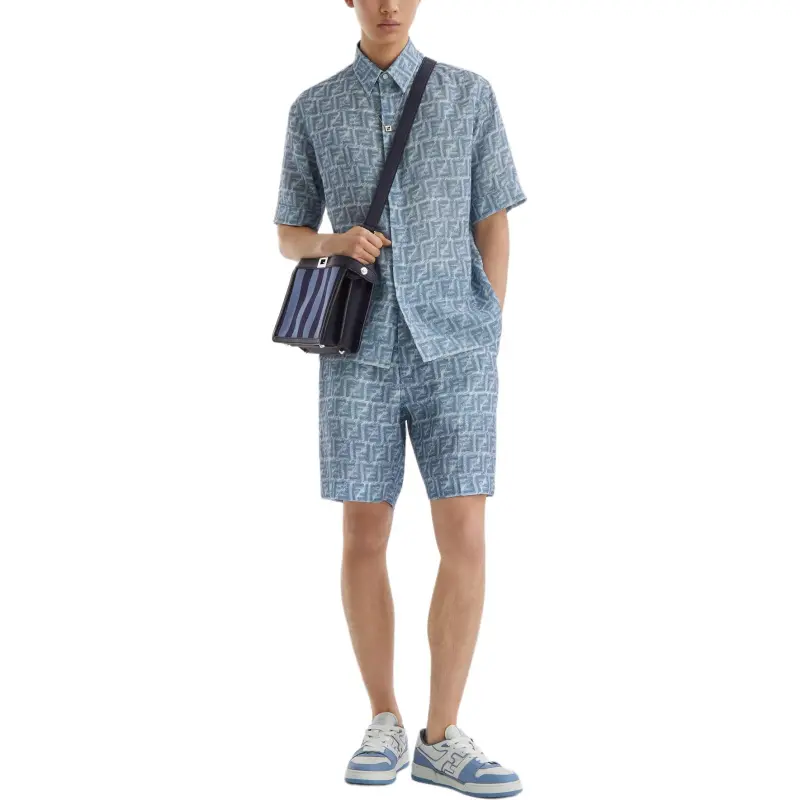 FENDI All Over Ff Printed Belt looped Shorts-3