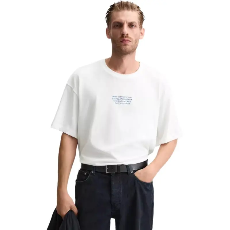 ZARA T Shirt Men's Frosted White-2