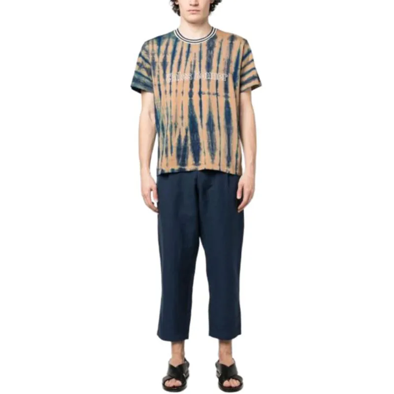 Wales Bonner Logo Printed Tie Dyed Crewneck T Shirt-1