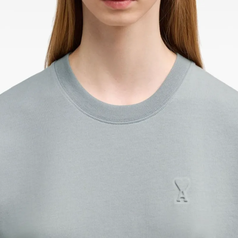 AMIPARIS Logo debossed Organic cotton T shirt-4