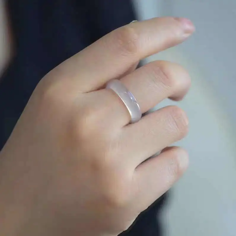 Gifts Chalcedony Jade Rings Unisex-7