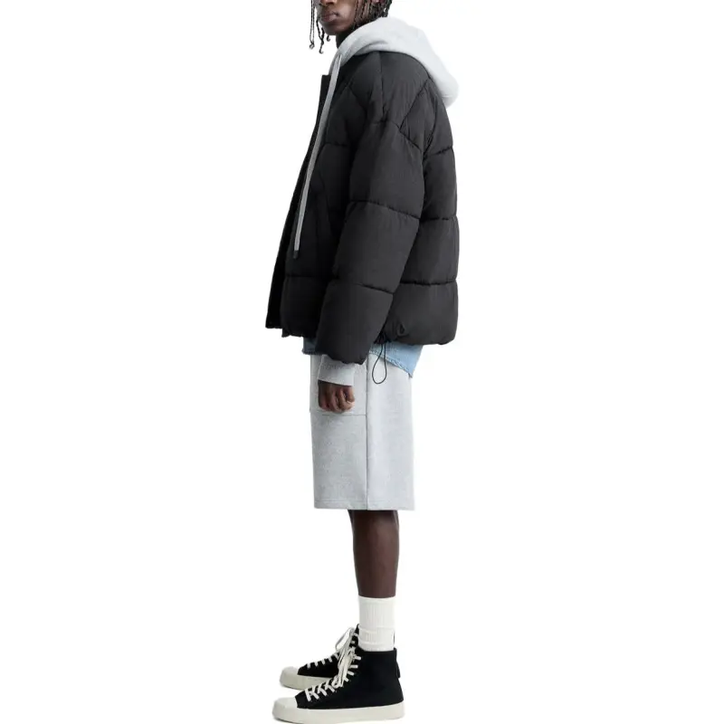 ZARA Puffer Jackets Men Black-4