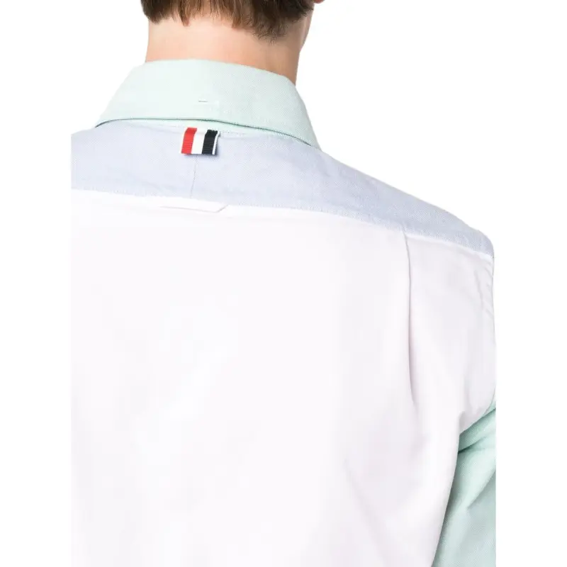 THOM BROWNE Fun-Mix Collared Button-Up Shirt-4