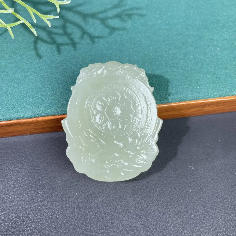 BUDOUXIAOAI Pendants White Jade/Pale Greenish White Jade Unisex-4