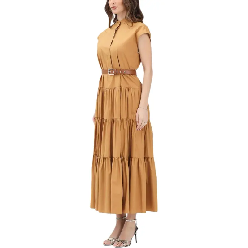 MaxMara Studio Short Sleeved Dress Women's Brown-2