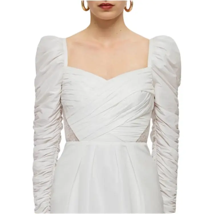 Self portrait SS22 Long Sleeved Dresses Women's White-4