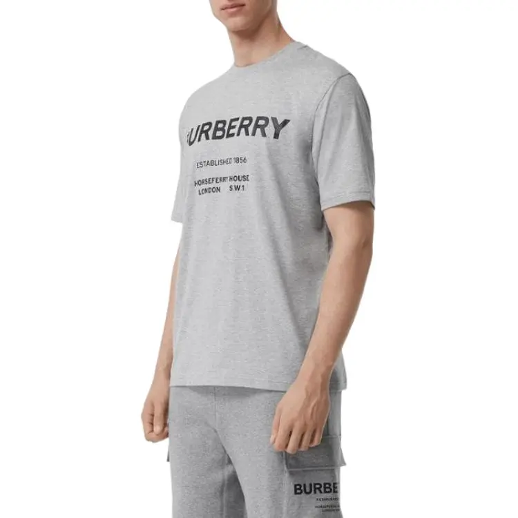 Burberry Horseferry T Shirt Men's Light Heather Gray-4
