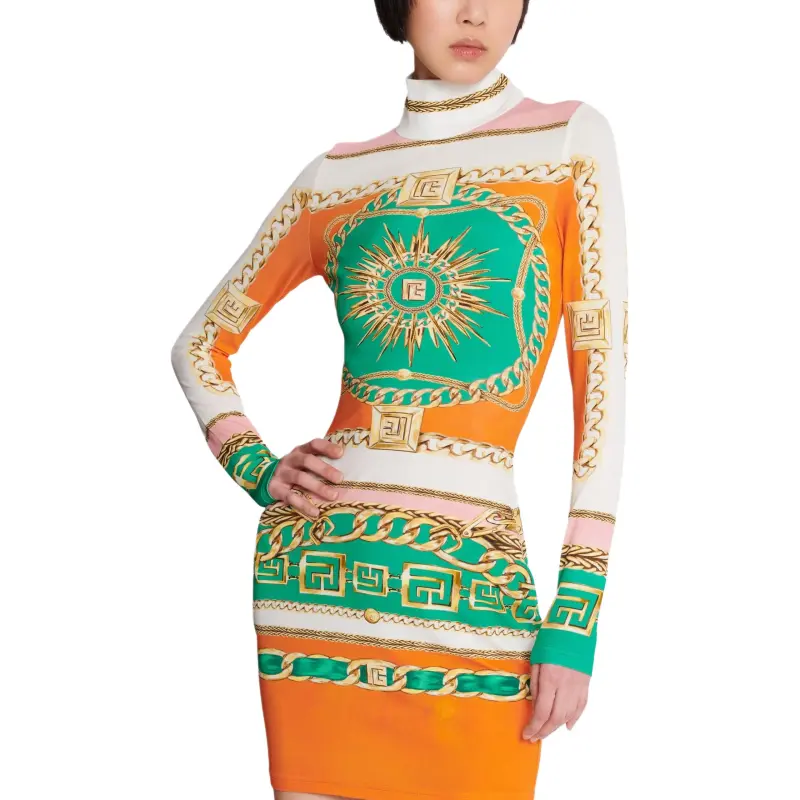 BALMAIN Graphic print Bodycon Dress-5