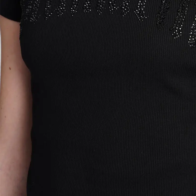 Blumarine Logo Embellished Crewneck T-Shirt-4