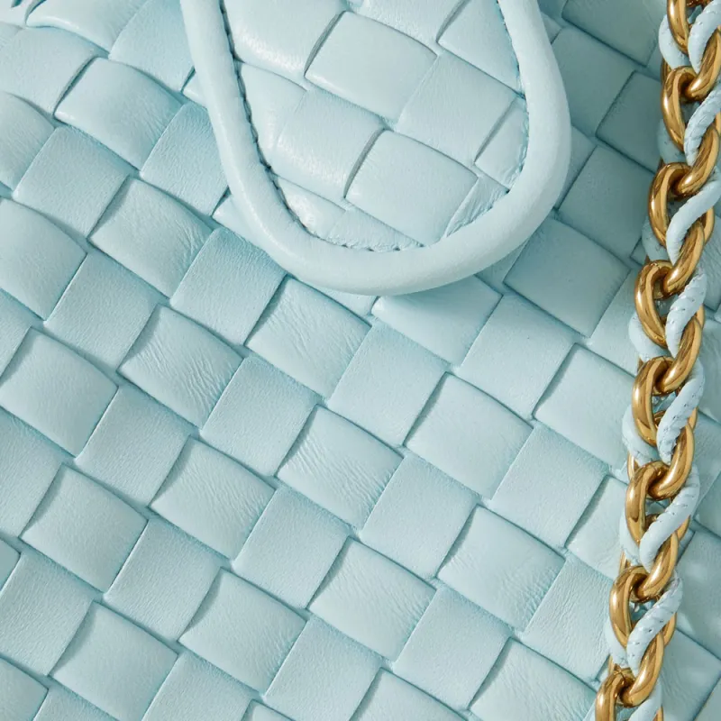 Bottega Veneta Lauren 1980 Leather Handheld Shoulder Bag Trumpets Women's Blue-2