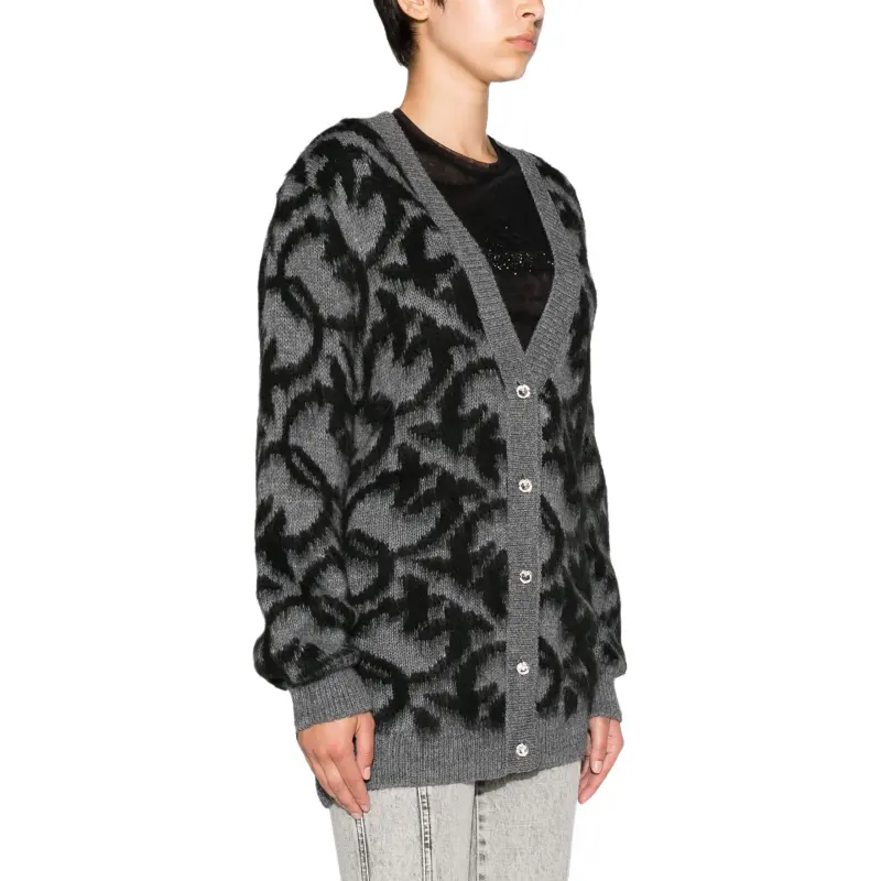 PINKO Intarsia knit Button up Cardigan-3