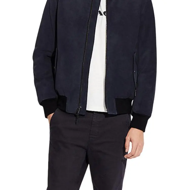 COACH Leather Jackets Men Blue-3