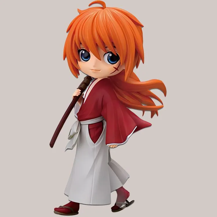 BANPRESTO Kenshin Himura Eyeglass Factory Q Posket Rurouni Kenshin, Tachi Za A Style Bonus Gifts-3