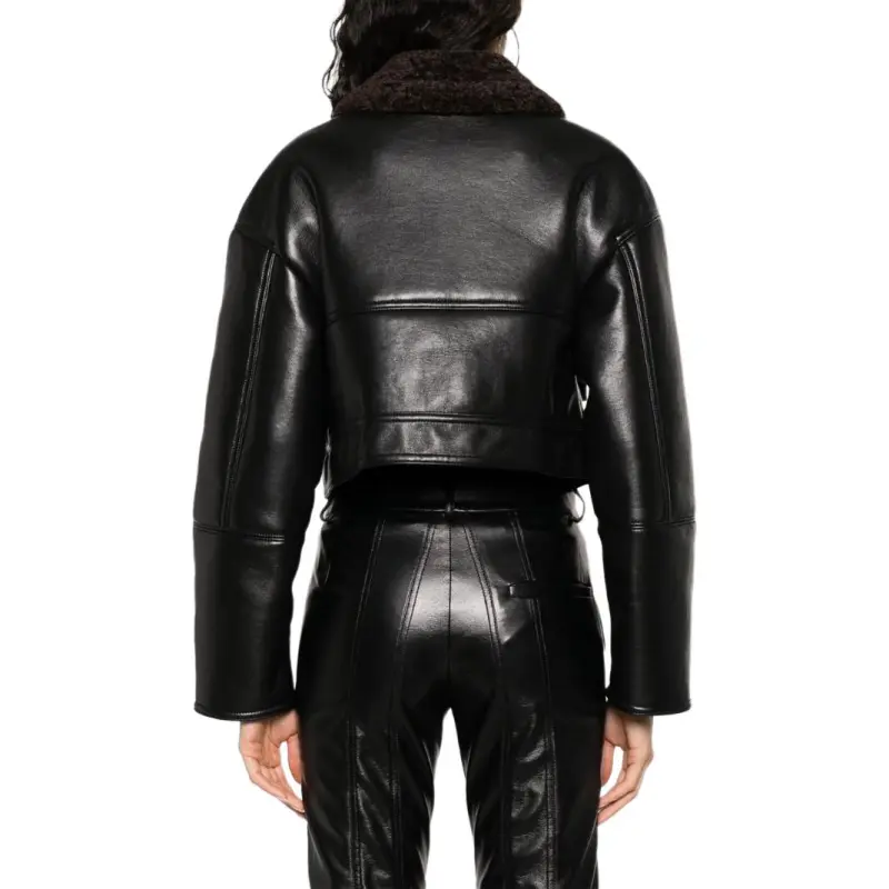 NANUSHKA Cropped Leather Jacket-4