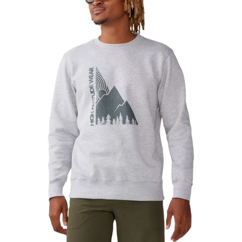 MOUNTAIN HARDWEAR Jagged Peak™ Pullover Crew Sweatshirt Men's Gray Mixed Color-1